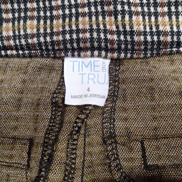 Time and True Plaid Womens Dress pants Size 4 - Picture 4 of 5
